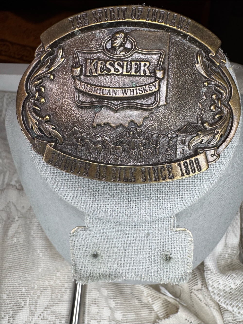 KESSLER American Whiskey Belt Buckle Cast Metal LIMITED EDITION Spirt Of Indiana